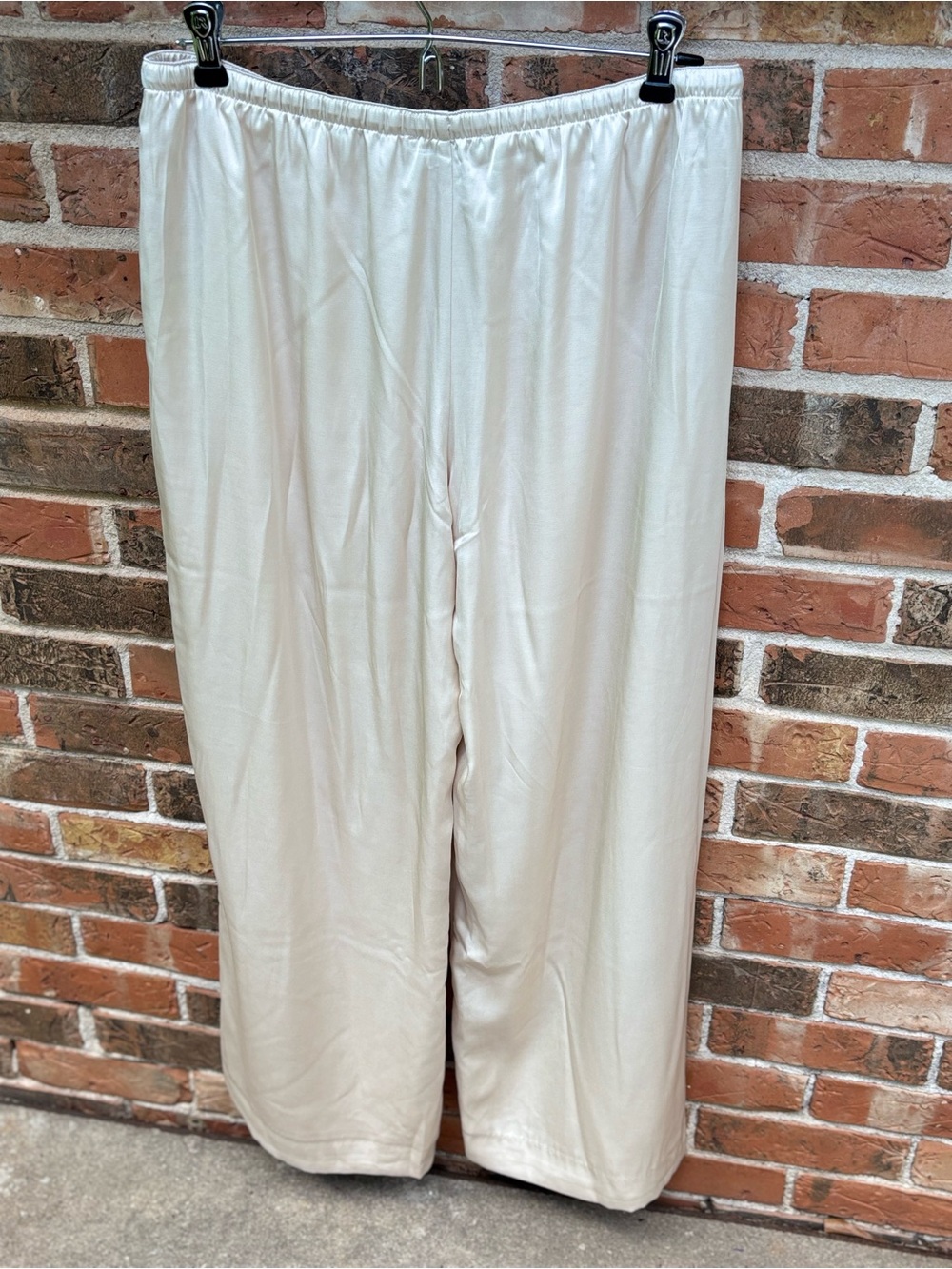 Abercrombie & Fitch Cream Silky Satin Elastic Waist Pants.Fully Lined MWTags SzS - Picture 3 of 9